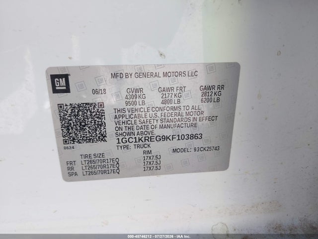 Chevrolet Silverado 2500hd Wt 2019 1GC1KREG9KF103863 Image 9