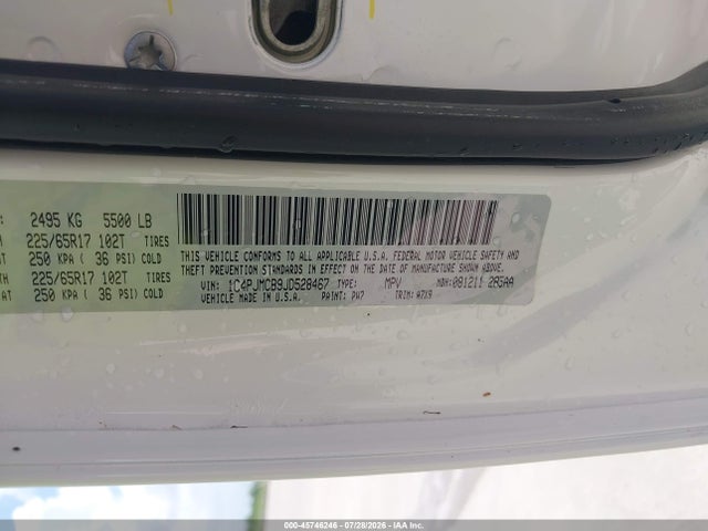 2018 Jeep Cherokee Latitude 4x4 მანქანა იყიდება აუქციონზე, vin: 1C4PJMCB9JD528467, აუქციონის ნომერი: 45746246