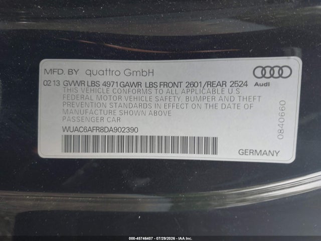 Продаж на аукціоні авто 2013 Audi Rs 5 4.2, vin: WUAC6AFR8DA902390, номер лоту: 45746407