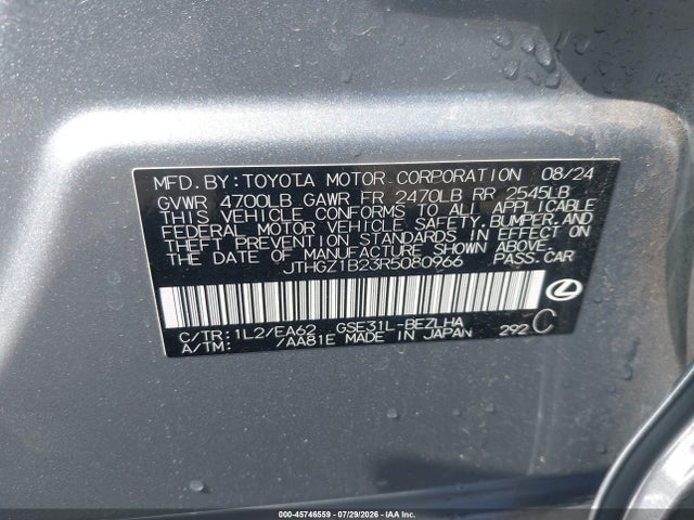 Продаж на аукціоні авто 2024 Lexus Is 350 F Sport, vin: JTHGZ1B23R5080966, номер лоту: 45746559