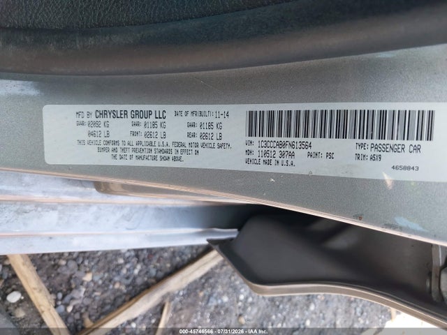 Aukcja sprzedaży 2015 Chrysler 200 Limited, vin: 1C3CCCAB0FN613564, numer aukcji: 45746566
