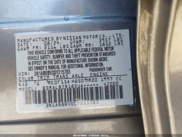 Nissan SENTRA S 2025 3N1AB8BV0SY215783 Image 9