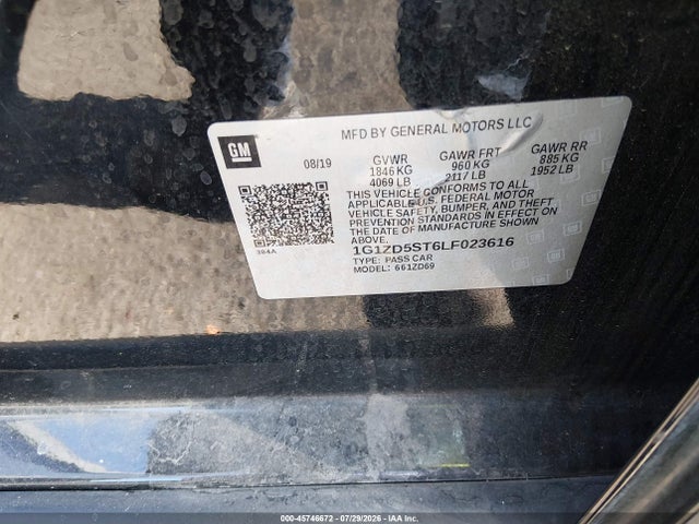 1G1ZD5ST6LF023616 Chevrolet Malibu Fwd Lt