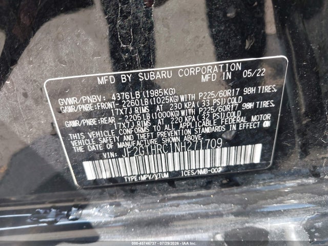 JF2GTHRC1NH271709 Subaru Crosstrek Sport