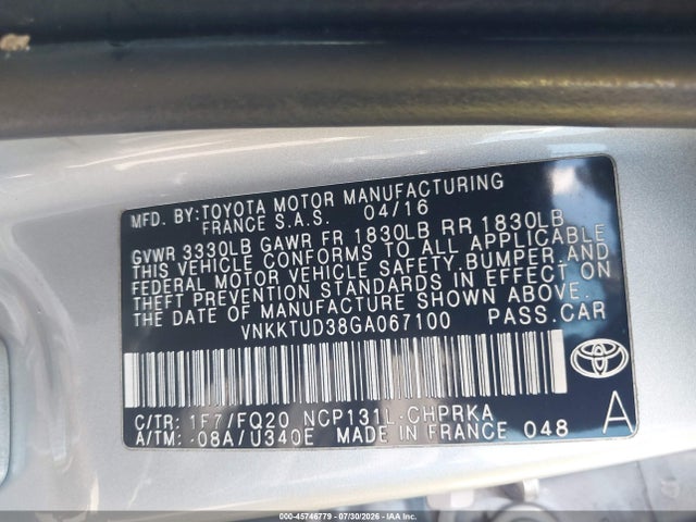 Toyota YARIS L 2016 VNKKTUD38GA067100 Image 9