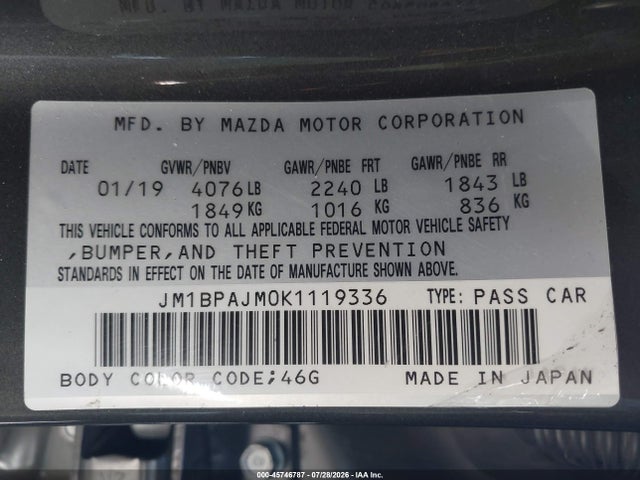 Mazda MAZDA3 2019 JM1BPAJM0K1119336 Image 9