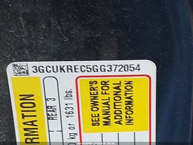 Продаж на аукціоні авто 2016 Chevrolet Silverado 1500 Lt, vin: 3GCUKREC5GG372054, номер лоту: 45746838