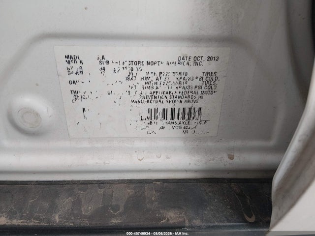 45746934 :رقم المزاد ، 4A4AP4AU4EE013118 vin ، 2014 Mitsubishi Outlander Sport Se مزاد بيع