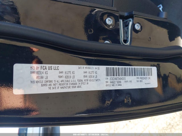 2C3CDXBG7GH242315 Dodge Charger Se