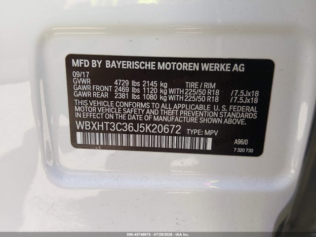Продажа на аукционе авто 2018 Bmw X1 Xdrive28i, vin: WBXHT3C36J5K20672, номер лота: 45746978