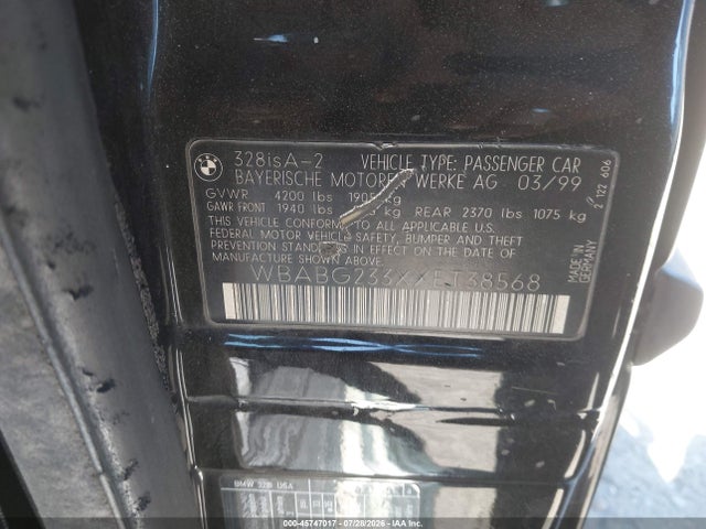 Aukcja sprzedaży 1999 Bmw 328is, vin: WBABG233XXET38568, numer aukcji: 45747017