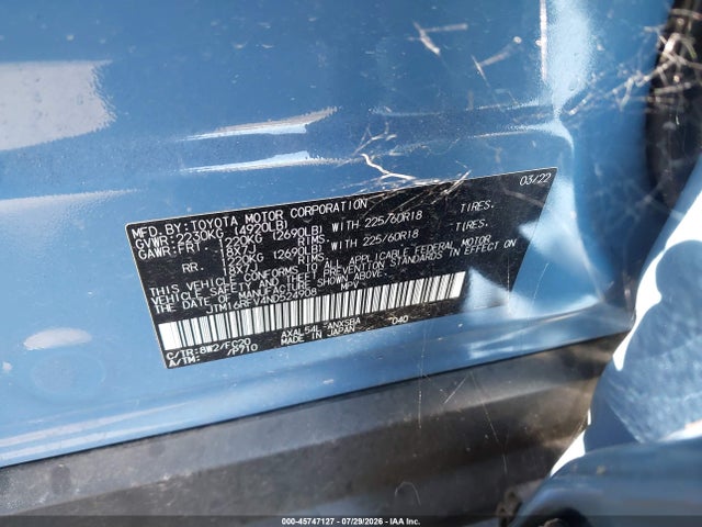 JTM16RFV4ND524908 Toyota Rav4 Hybrid Se