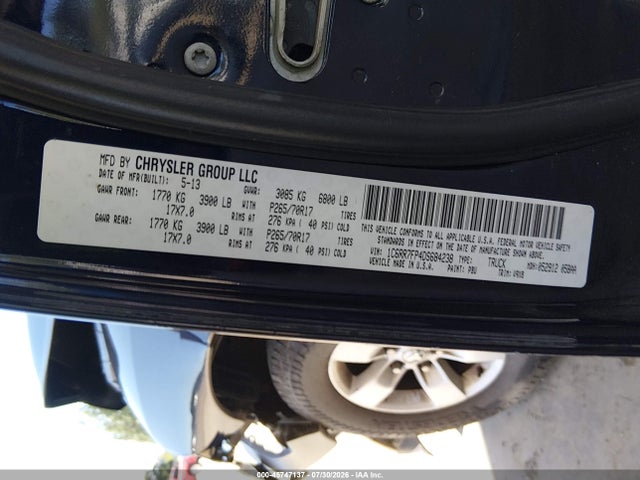 2013 Ram 1500 Tradesman მანქანა იყიდება აუქციონზე, vin: 1C6RR7FP4DS684238, აუქციონის ნომერი: 45747137