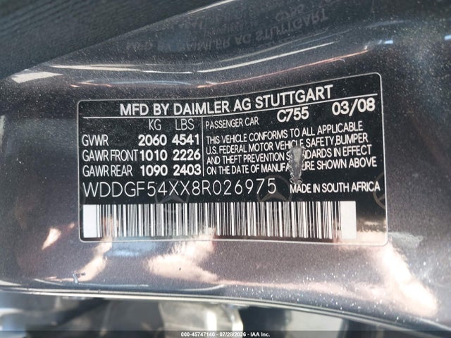 Aukcja sprzedaży 2008 Mercedes-benz C 300 Sport, vin: WDDGF54XX8R026975, numer aukcji: 45747140