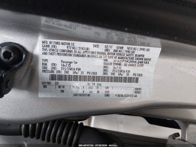 Ford FOCUS SE 2017 1FADP3K25HL246183 Image 9