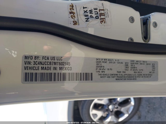 Jeep Compass Limited Fwd 2021 3C4NJCCB7MT602145 Image 9