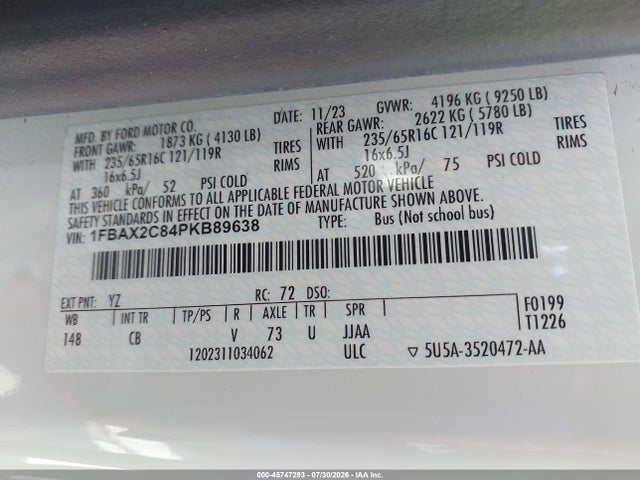 Ford Transit-350 Passenger Van Xl 2023 1FBAX2C84PKB89638 Image 9