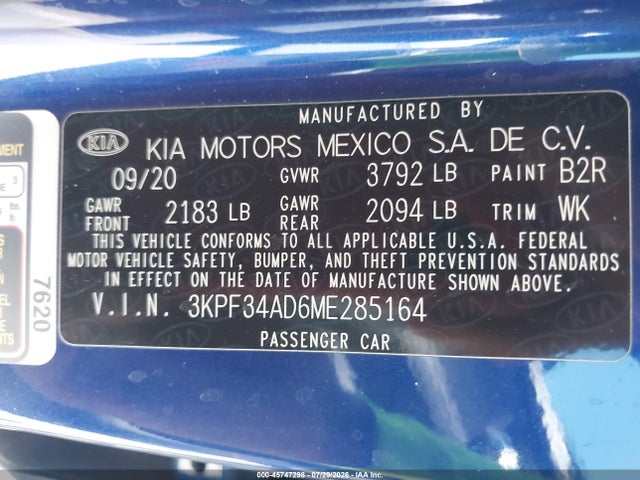 KIA Forte Gt-line 2021 3KPF34AD6ME285164 Image 9