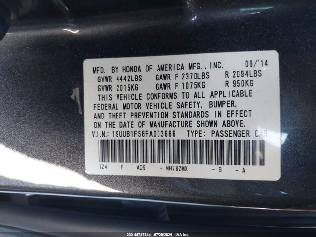 Acura TLX TECH 2015 19UUB1F56FA003686 Image 9