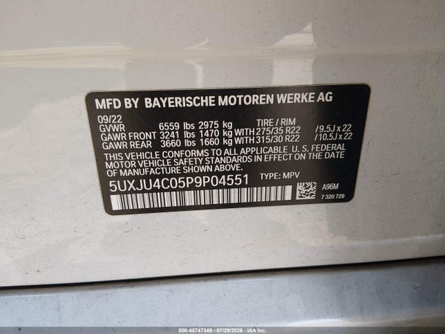 BMW X5 M50i 2023 5UXJU4C05P9P04551 Image 9