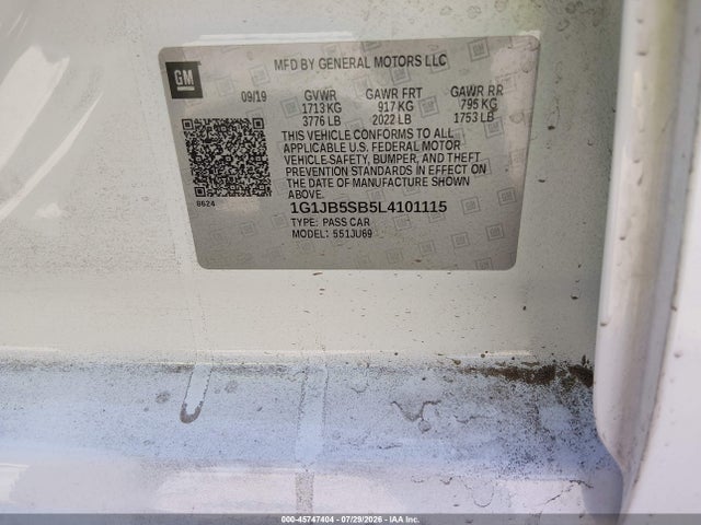 Chevrolet Sonic Fwd Ls 2020 1G1JB5SB5L4101115 Image 9