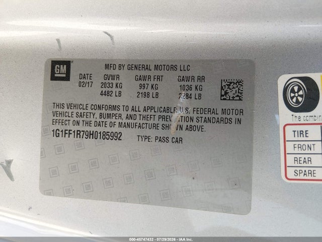 Chevrolet Camaro 1ss 2017 1G1FF1R79H0185992 Image 9