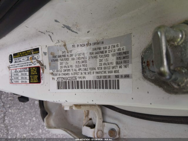 Aukcja sprzedaży 2010 Mazda Cx-9 Grand Touring, vin: JM3TB3MA9A0228339, numer aukcji: 45747434