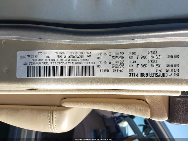 Продажа на аукционе авто 2011 Jeep Grand Cherokee Overland, vin: 1J4RS6GG2BC651102, номер лота: 45747469