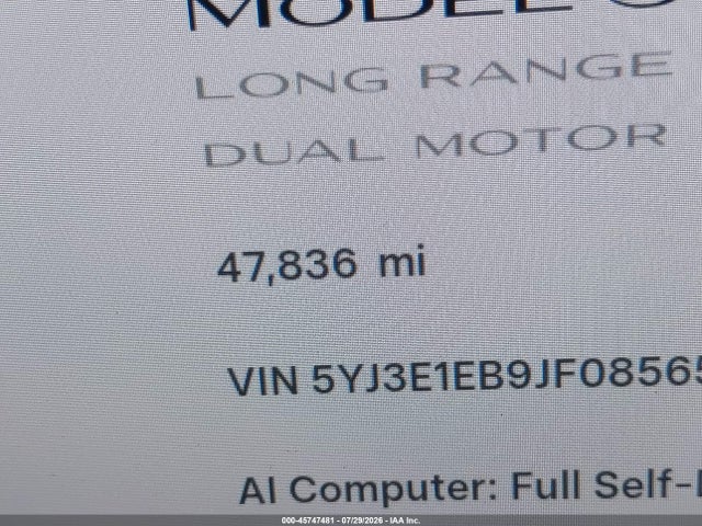 Auction sale of the 2018 Tesla Model 3 Long Range/performance, vin: 5YJ3E1EB9JF085650, lot number: 45747481