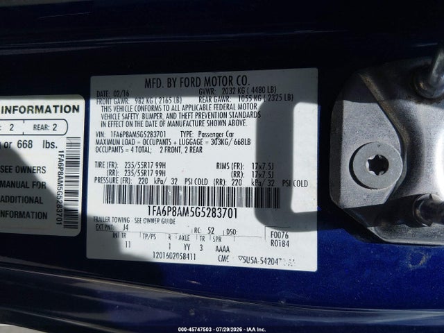 Ford Mustang V6 2016 1FA6P8AM5G5283701 Image 9