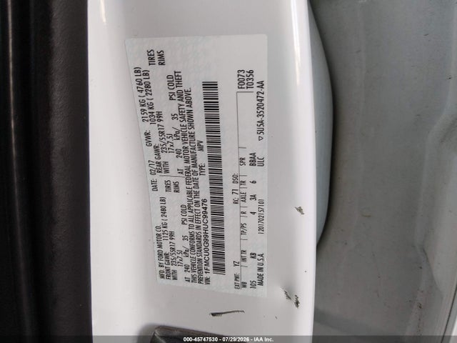 Ford ESCAPE SE 2017 1FMCU0G99HUC99476 Image 9