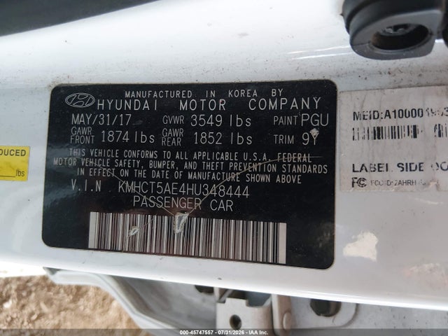 Hyundai ACCENT SE 2017 KMHCT5AE4HU348444 Image 9