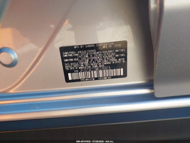 45747635 :رقم المزاد ، JF2GTACC0MG226815 vin ، 2021 Subaru Crosstrek Premium مزاد بيع