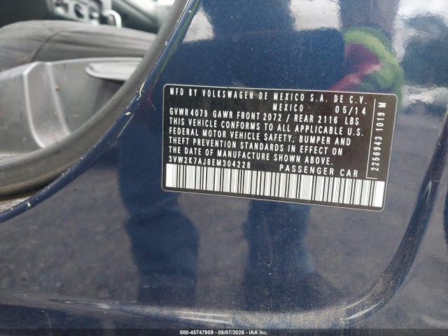 Продажа на аукционе авто 2014 Volkswagen Jetta 2.0l S, vin: 3VW2K7AJ8EM304228, номер лота: 45747959
