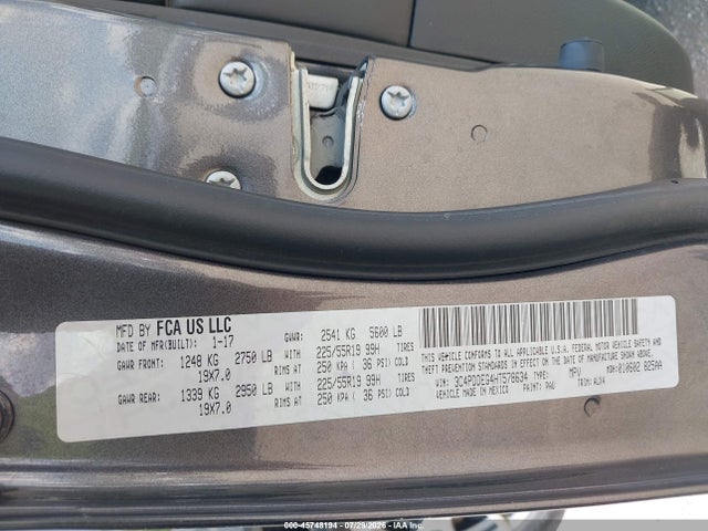 Продаж на аукціоні авто 2017 Dodge Journey Gt Awd, vin: 3C4PDDEG4HT578634, номер лоту: 45748194