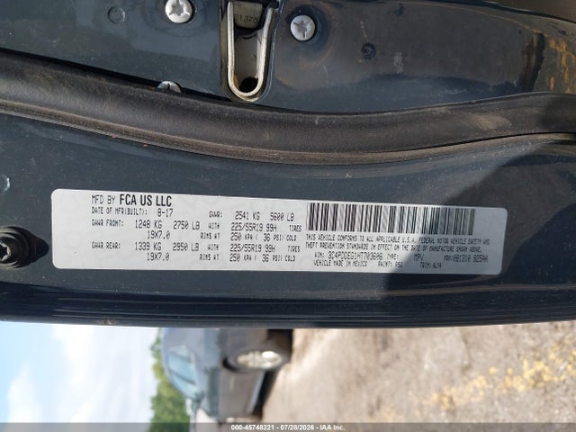 45748221 :رقم المزاد ، 3C4PDDEG1HT703606 vin ، 2017 Dodge Journey Gt Awd مزاد بيع