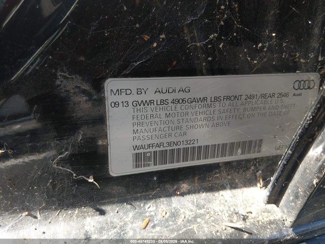 45748233 :رقم المزاد ، WAUFFAFL3EN013221 vin ، 2014 Audi A4 2.0t Premium مزاد بيع