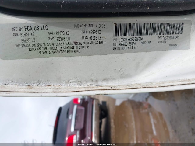 Продажа на аукционе авто 2015 Dodge Dart Sxt, vin: 1C3CDFBBXFD316210, номер лота: 45748267