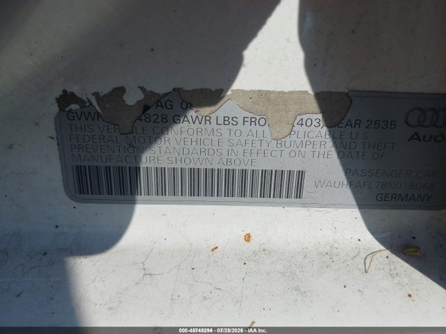 45748294 :رقم المزاد ، WAUHFAFL7BN018068 vin ، 2011 Audi A4 2.0t Premium مزاد بيع