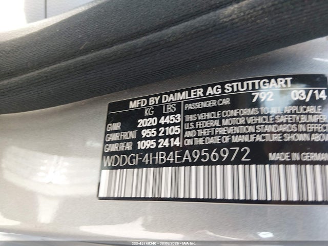 45748340 :رقم المزاد ، WDDGF4HB4EA956972 vin ، 2014 Mercedes-benz C 250 Luxury/sport مزاد بيع