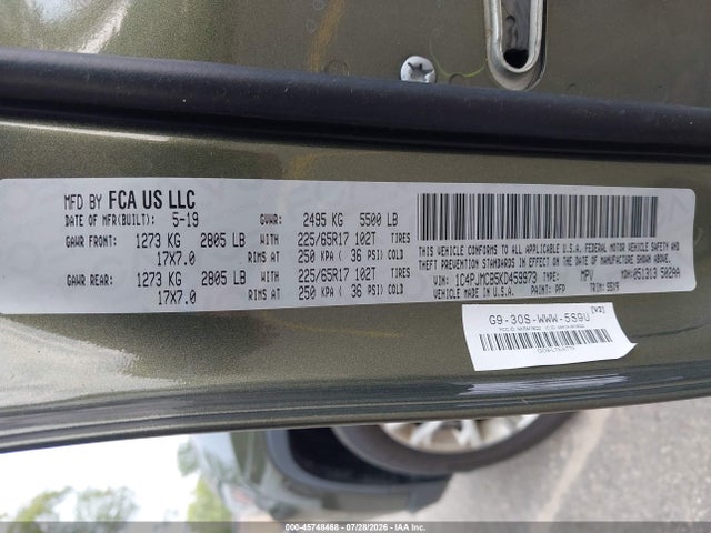 Продаж на аукціоні авто 2019 Jeep Cherokee Latitude 4x4, vin: 1C4PJMCB5KD459973, номер лоту: 45748468