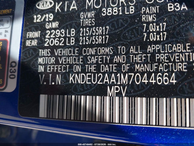 Aukcja sprzedaży 2021 Kia Seltos S, vin: KNDEU2AA1M7044664, numer aukcji: 45748492