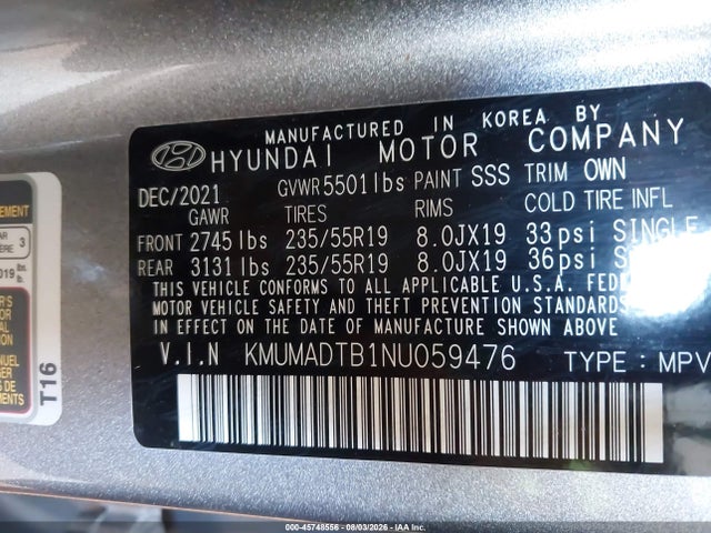 Продаж на аукціоні авто 2022 Genesis Gv70 2.5t Awd, vin: KMUMADTB1NU059476, номер лоту: 45748556