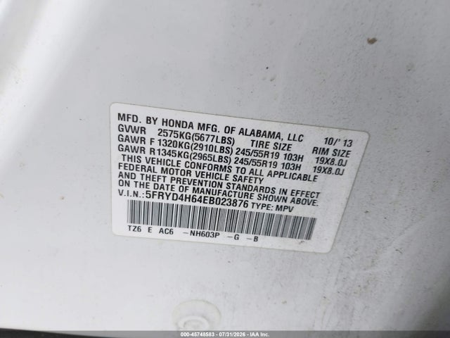 Acura Mdx Technology Pkg W/entertainment Pkg 2014 5FRYD4H64EB023876 Image 9
