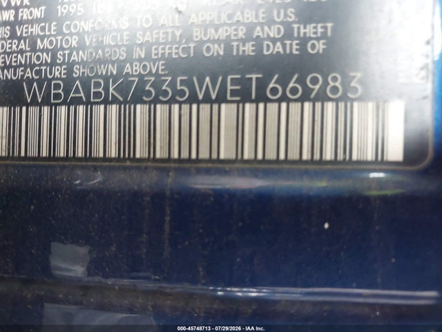 Продажа на аукционе авто 1998 Bmw 328ic, vin: WBABK7335WET66983, номер лота: 45748713