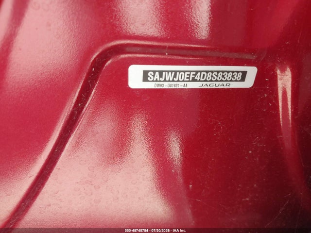 45748754 :رقم المزاد ، SAJWJ0EF4D8S83838 vin ، 2013 Jaguar Xf V6 Sc مزاد بيع