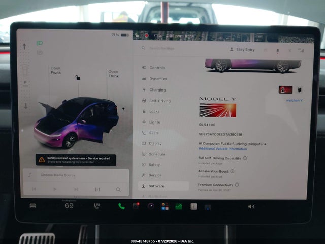 45748755 :رقم المزاد ، 7SAYGDEEXTA380416 vin ، 2026 Tesla Model Y All-wheel Drive/long Range Launch Series/premium All-wheel Drive مزاد بيع