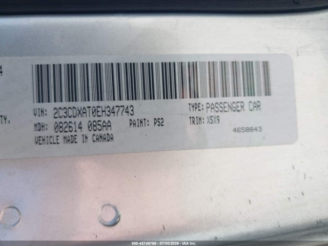 45748760 :رقم المزاد ، 2C3CDXAT0EH347743 vin ، 2014 Dodge Charger Police مزاد بيع