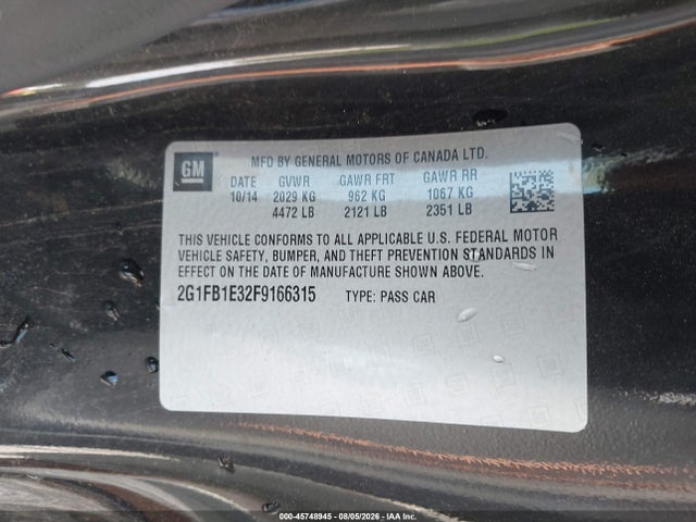Chevrolet Camaro 2ls 2015 2G1FB1E32F9166315 Image 9