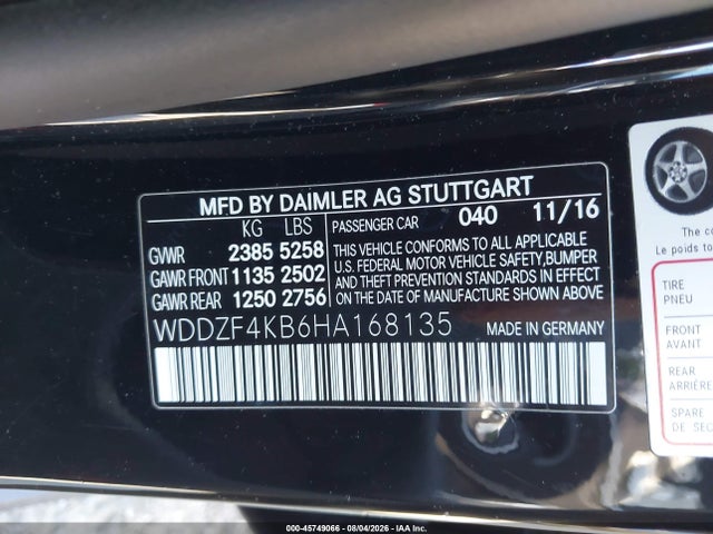 WDDZF4KB6HA168135 Mercedes-Benz E 300 4matic